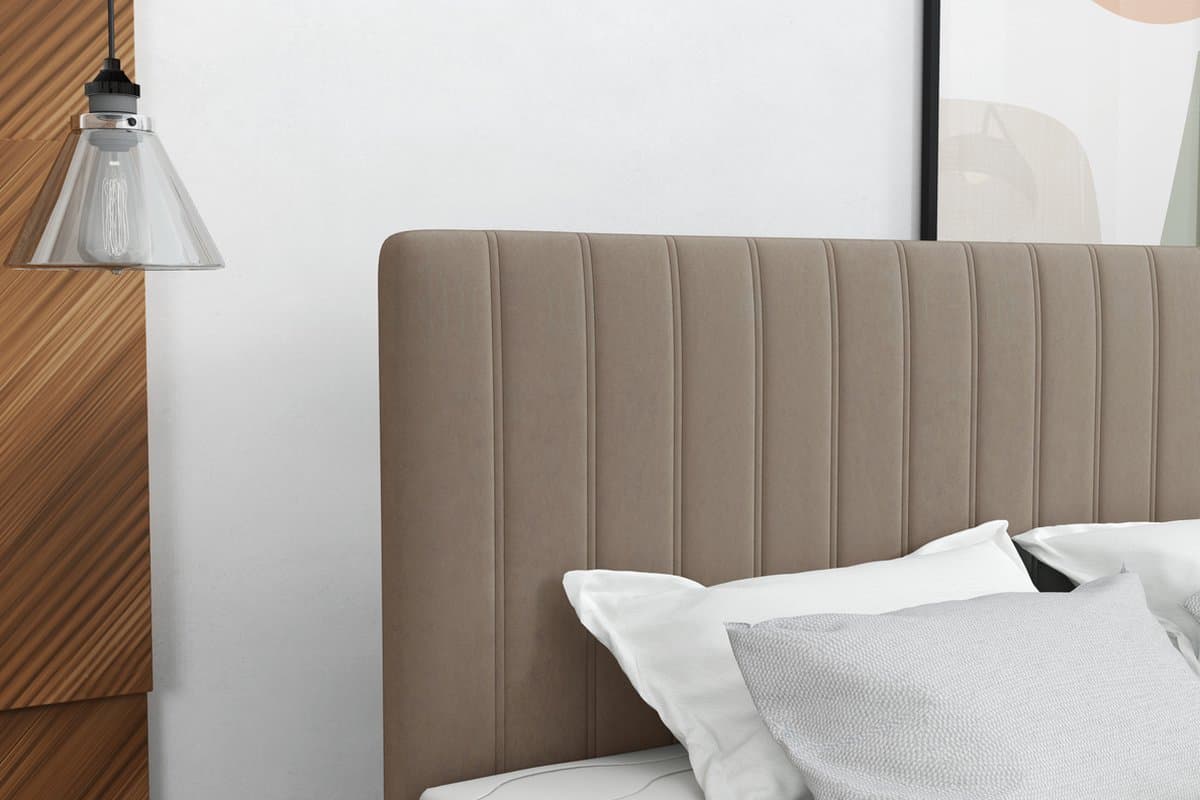 Meuba Home - Elysium Boxspring - Taupe - 180x200 - Stof - Met topper 8cm thumbnail 4