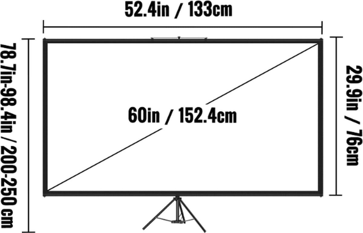4K HD Projector Screen, Projectorscherm, Beamer Scherm, Beamer Doek - 60Inch thumbnail 8