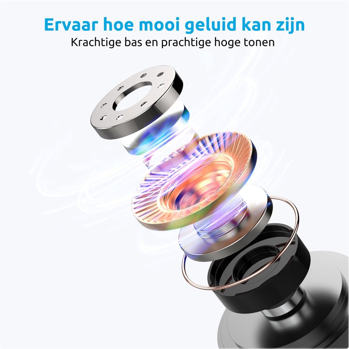 PrimeSound P-10 Draadloze Oordopjes - Bluetooth 5.3 - 30 Uur Afspeeltijd - IPX5 Waterdicht - Touch Bediening - Zwart thumbnail 7
