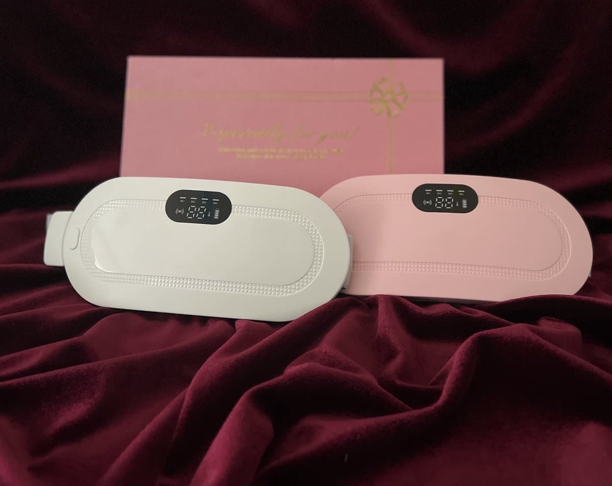 Menstruatie warmteband- Massage- Pijnverlichting- Massagekussen- kruik- Verwarmde Menstruatieband – Verwarmingskussen– Elektrisch Apparaat - Verwarmingsmat– Rug - Buik– 3 Warmte standen – Triltechnologie – Vibratie - Roze- Ivoor Wit- Moederdag- Vrouw thumbnail 5