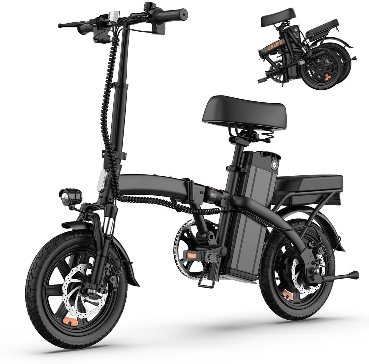 HillMiles Mile1 Elektrische Fiets - Motor 250W - Actieradius 60km - 14 Inch -25km/ - 36V/10.4Ah -vouwbaar E-bike -stads E-bikes & E-Nederland - Zwart