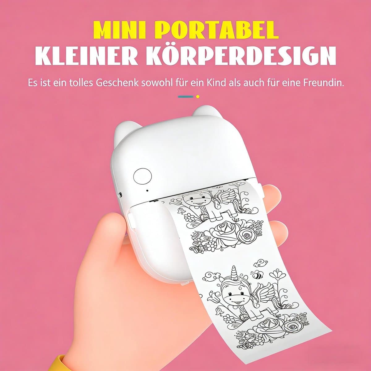 AI Mini Thermische Printer voor Kinderen met Spraakbesturing – Draagbare Inktloze Stickerprinter met Foto- en Afbeeldingengeneratie, voor Notities, Kleurplaten, Dagboek en DIY-Knutselprojecten thumbnail 2