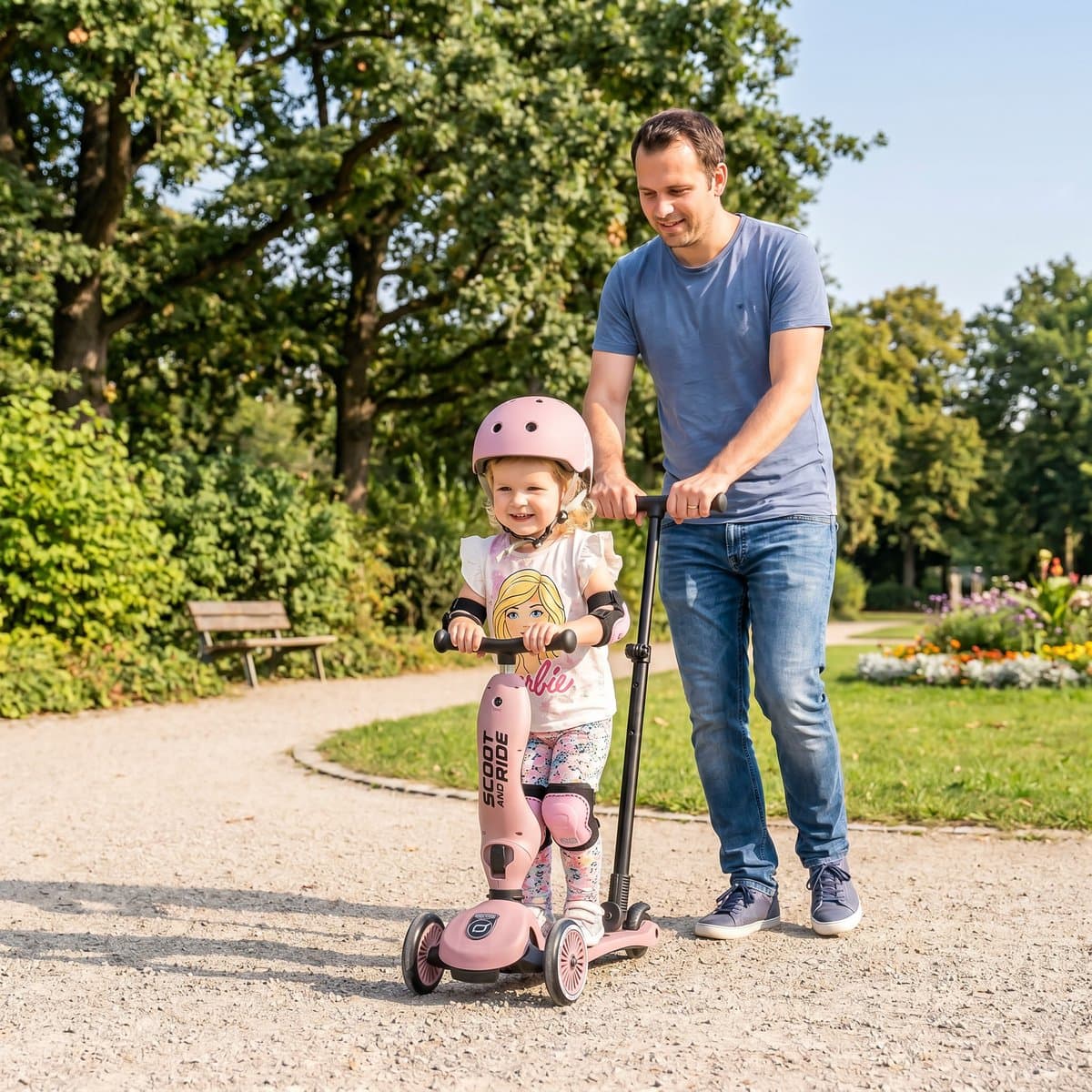 Scoot & Ride Highwaykick 1 Push & Go - 2-in-1 Kinderstep met duwstang - Step & Loopfiets 2-in-1, 3 wielen - Duwstang 3 hoogtes, afneembare voetsteunen - 1-5 jaar, max 20/50 kg - Wildberry thumbnail 3