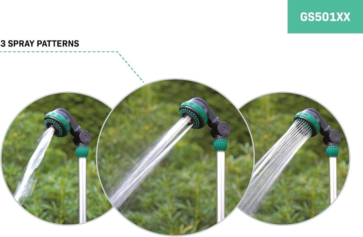 Buitendouche / Tuindouche 2-in-1 – Afneembare telescopische sproeilans – Verstelbare hoogte 147–190 cm – 180° draaibare douchekop thumbnail 2
