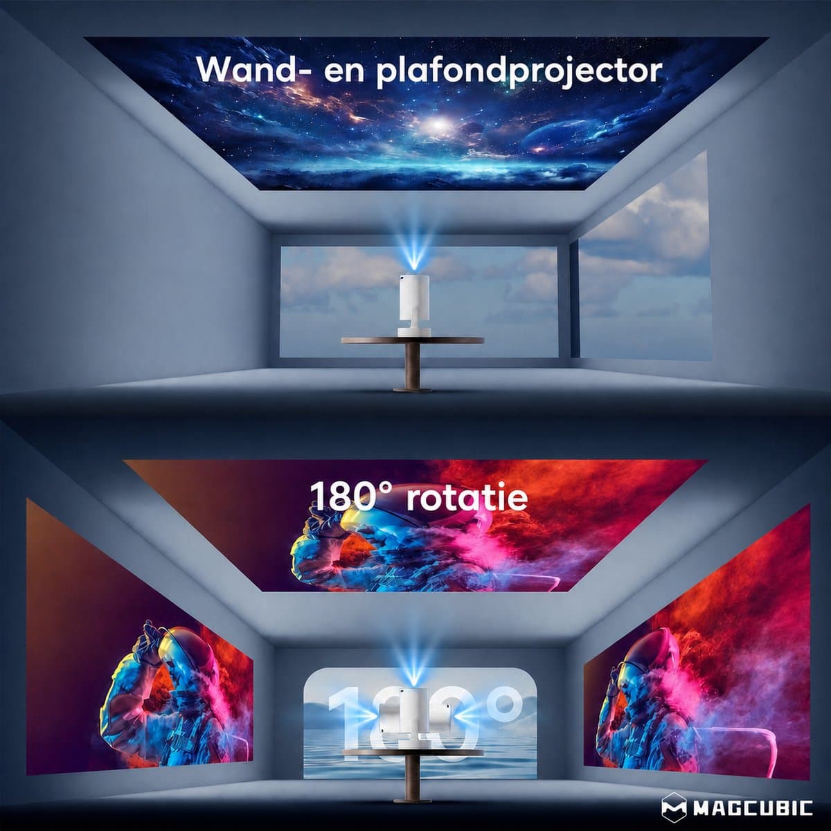 Magcubic® HY300pro Beamer Mini Smart Projector –4K Draagbare Beamers-Native Full HD - 290 ANSI Lumen Home Cinema- Laserprojector Thuisbioscoop- Auto Keystone- iOS&Android 14-Google Playstore&Netflix– WiFi 6 & Bluetooth 5.4 thumbnail 5