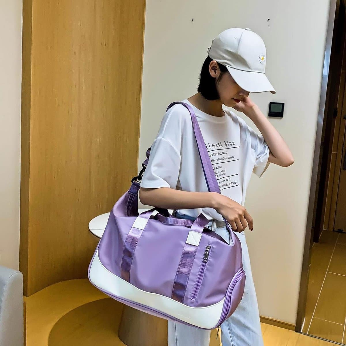 Thijox - Sporttas Dames Reistas met Schoenenvak - Natte Tas Weekendtas Fitness Waterdicht Groot Gym Bag Handbagage Travel Bag Boodschappentas Duffelba thumbnail 6