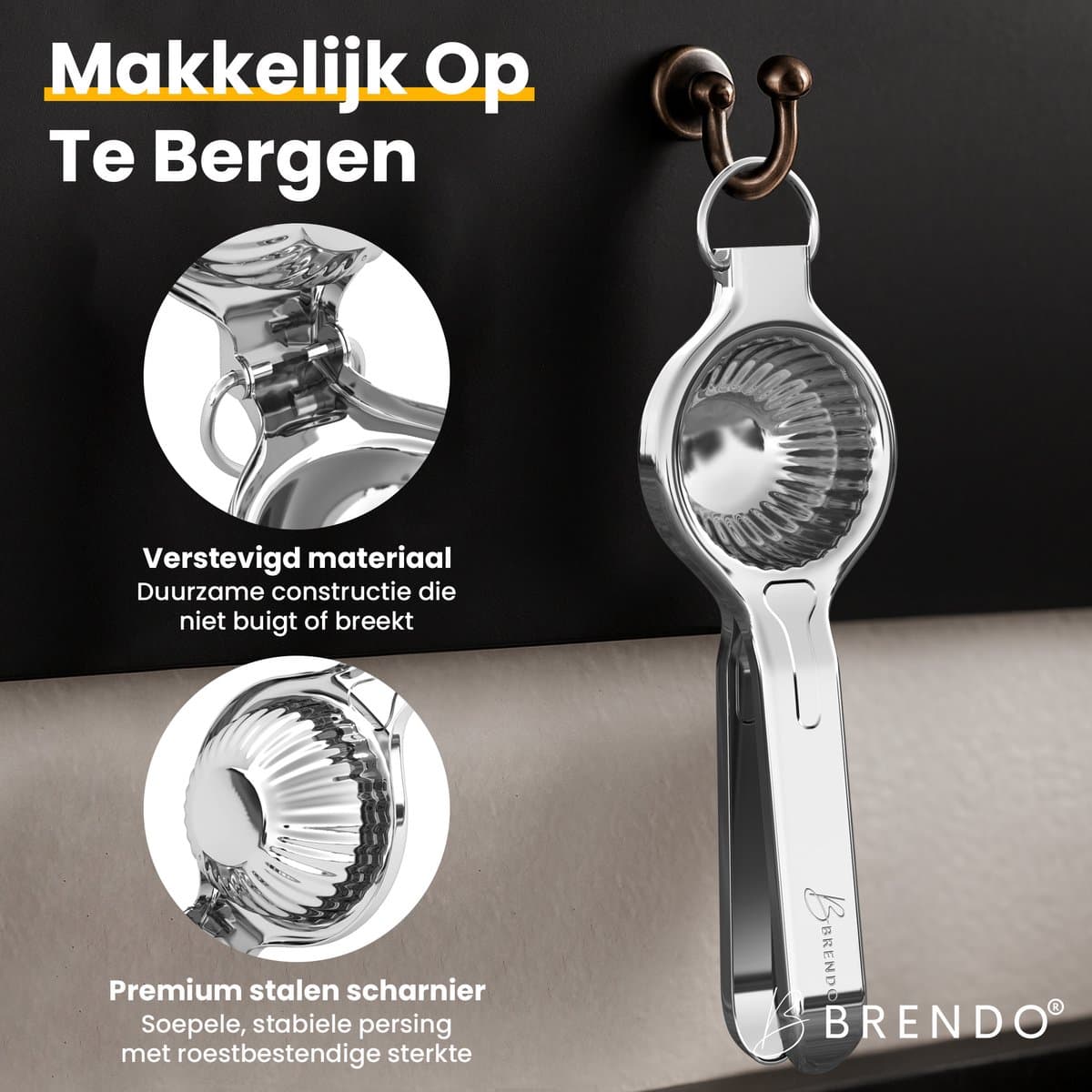 Brendo® - Citroenpers – universele maat – uitpersen tot de laatste druppel – citruspers – extreem robuust – voor meer fris en genot thumbnail 4