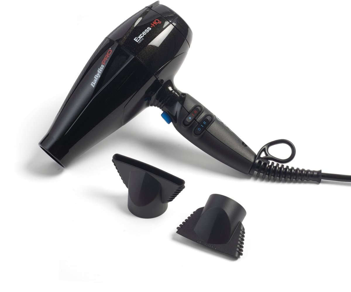 BabylissPRO Excess-HQ Föhn BAB6990IE - 2600W AC motor - Ionische functie - 152 km/h - 2 blaasmonden - Professionele haardroger thumbnail 4