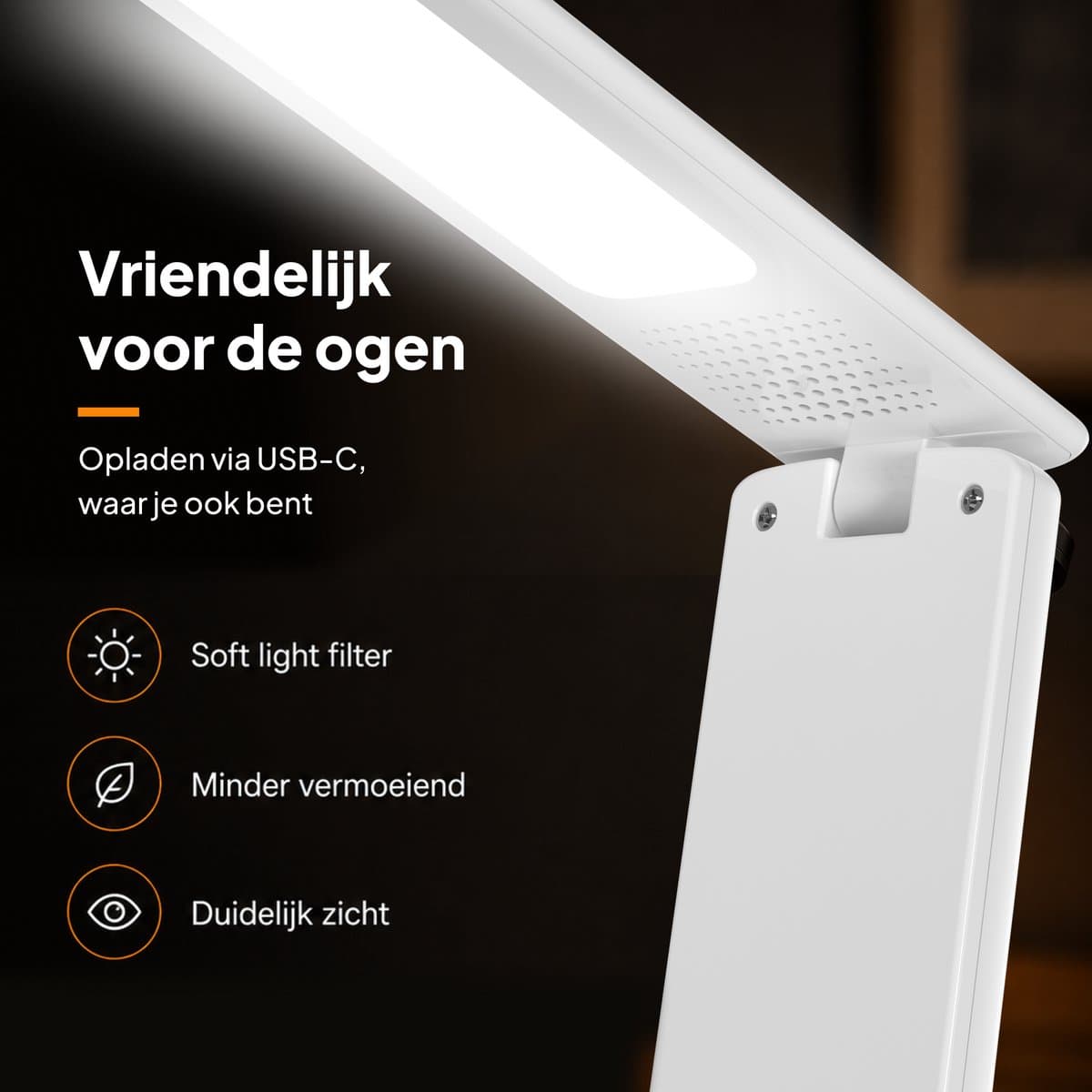 Lumirex Bureaulamp - Draadloos & Netstroom - LED - Dimbaar - Wit & Warm Licht - 9 Lichtstanden - 3 Kleuren - Leeslamp - Wit thumbnail 8