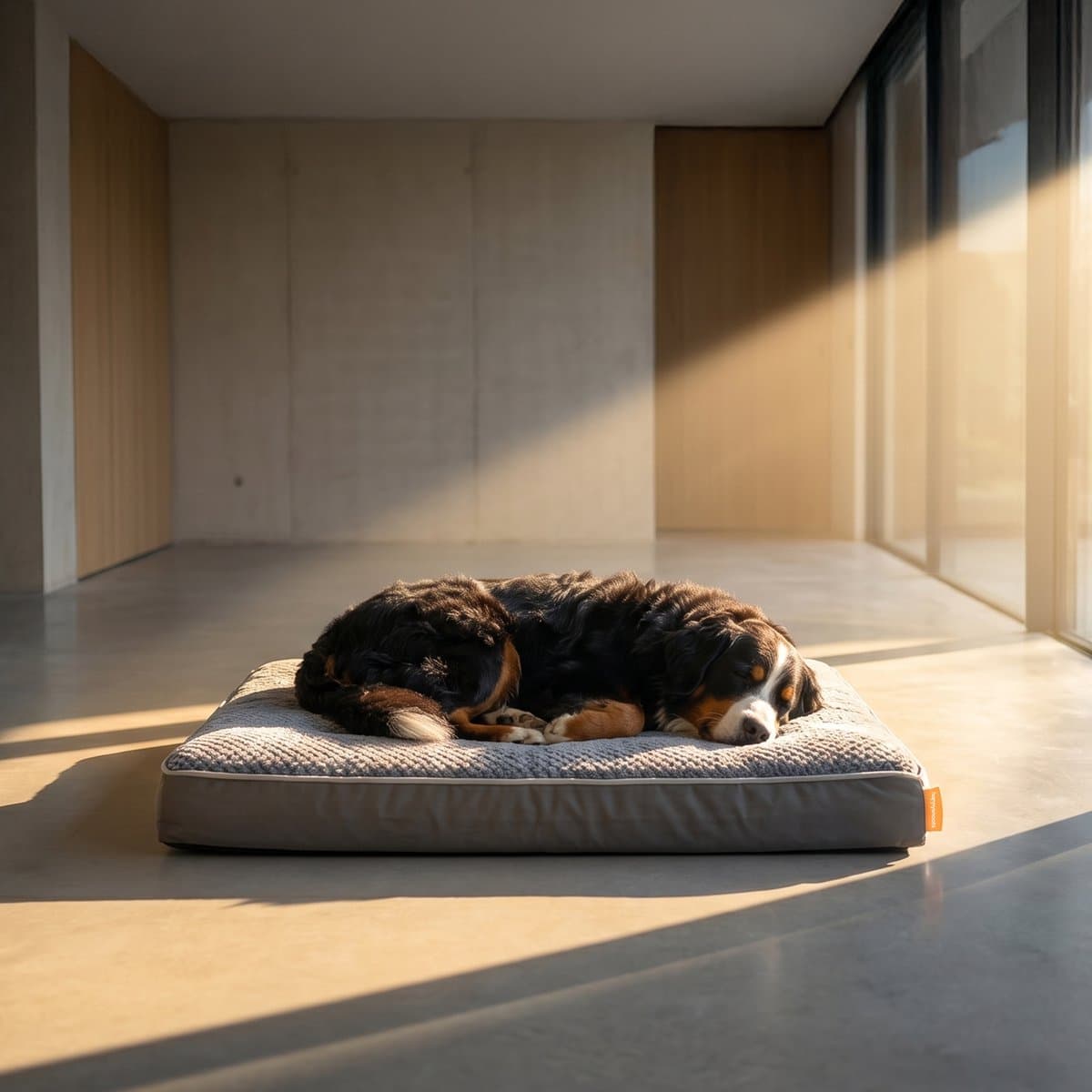 Happysnoots® Orthopedisch Hondenkussen - XXL Hondenmand 100 x 70 x 12 cm - Wasbaar Hondenbed Voor Grote Honden - Grijs met Rits thumbnail 2