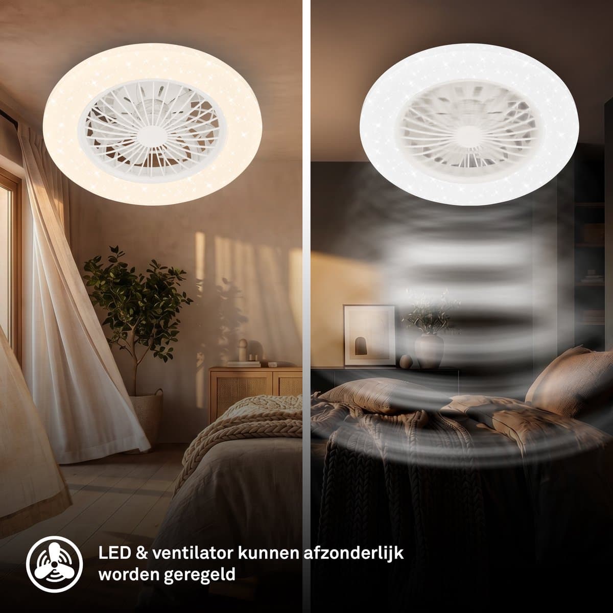 BRILONER Tuulentin A - Plafond ventilator met verlichting - LED plafondlamp met ventilator en RGB-verlichting - plafondventilator dimbaar - 5 snelheden - Ø48,5cm - wit thumbnail 7