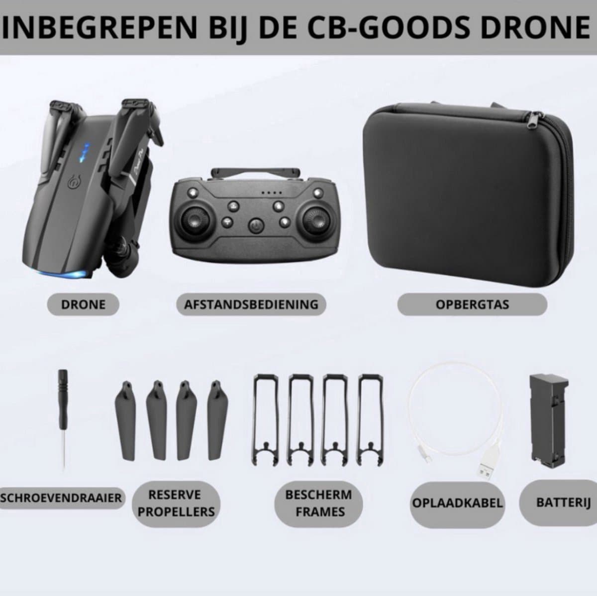 CB-Goods Drone met 4K Camera – Mini Drone voor Binnen & Buiten – Live View – Opvouwbaar – Return to Home – Obstakelontwijking – Inclusief Opbergtas – Voor Beginners & Gevorderden thumbnail 4