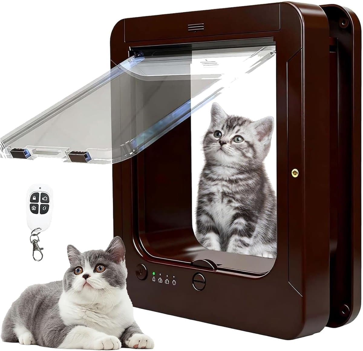 Slimme Kattendeur - Huisdierluik - Selectieve Toegang - Microchip Gestuurd - 4-voudig Slot - Zwart