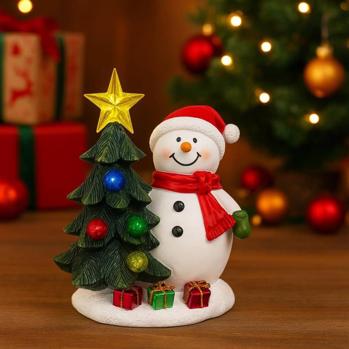 Kerstdecoratie Figuur - Verlichte Boom - Feestelijke Sfeer - Warme Lichtring - 17 cm Breed - Niet gespecificeerd thumbnail 2