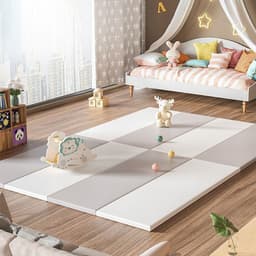 Productfoto van Finesse opvouwbare speelmat 160 x 180 cm, 4 cm dik, grijs-wit