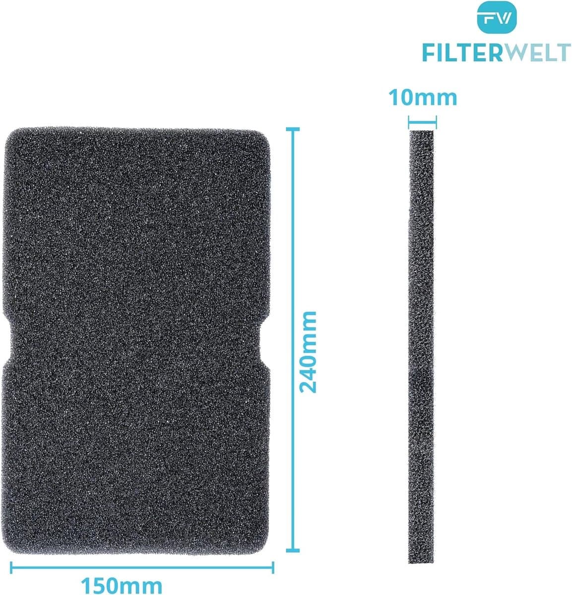 SnelShoppen - Set van 2 Filters voor Droger Warmtepompdroger | Sponsfilter Pluisfilter 240 x 150 x 10 mm voor Condensdroger | Fusselfilter Schuimfilte thumbnail 3