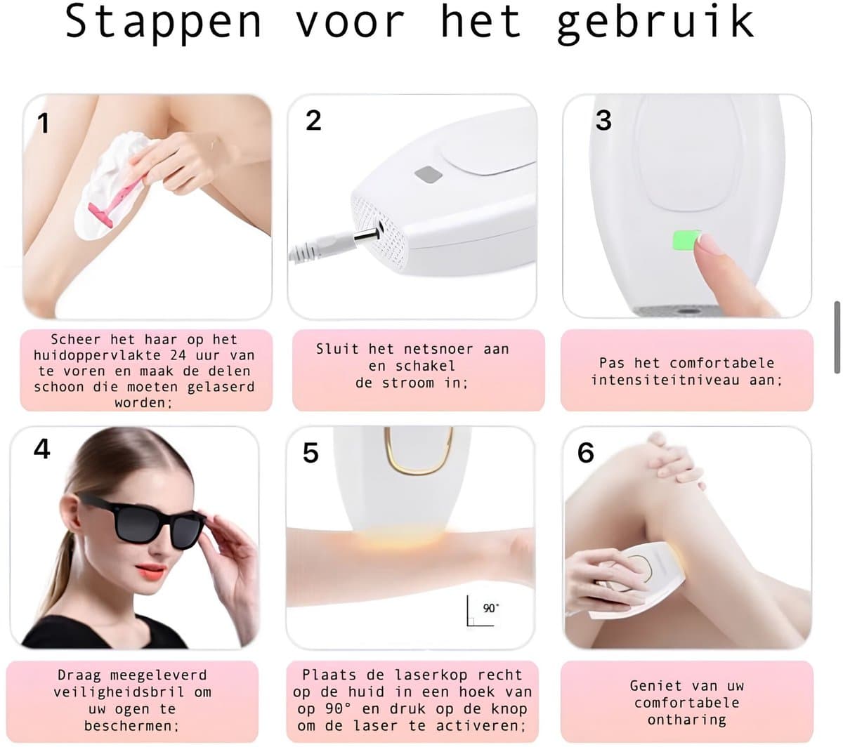 Silky Flash IPL - Haar Laser - Laser Ontharingsapparaat - IPL Ontharing Apparaat - Epileerapparaat Dames & Heren - Ontharingsapparaten - Inclusief Beschermbril, Scheermes- 5 Standen thumbnail 3