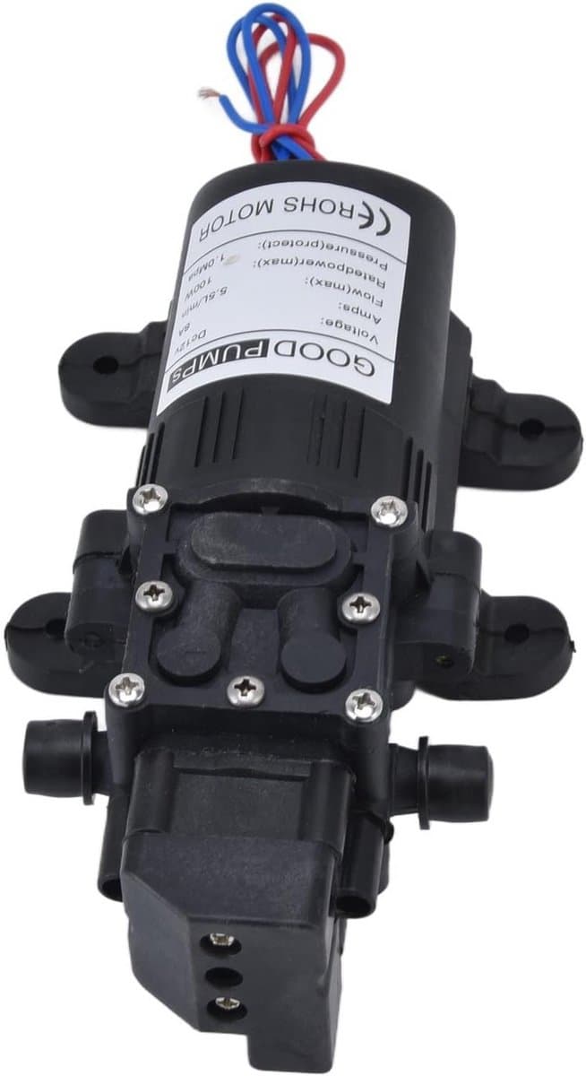12V DC Zelfaanzuigende Drukwaterpomp 100W - 5.5 L/min Membraanpomp met Drukschakelaar voor Caravan, Boot en Tuin thumbnail 6