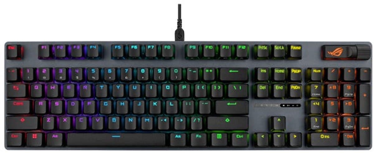 ASUS ROG Strix Scope II X Keyboard - Mechanisch gaming toetsenbord - USB - RGB‑verlichting - Full‑size - Zwart - US‑layout thumbnail 5