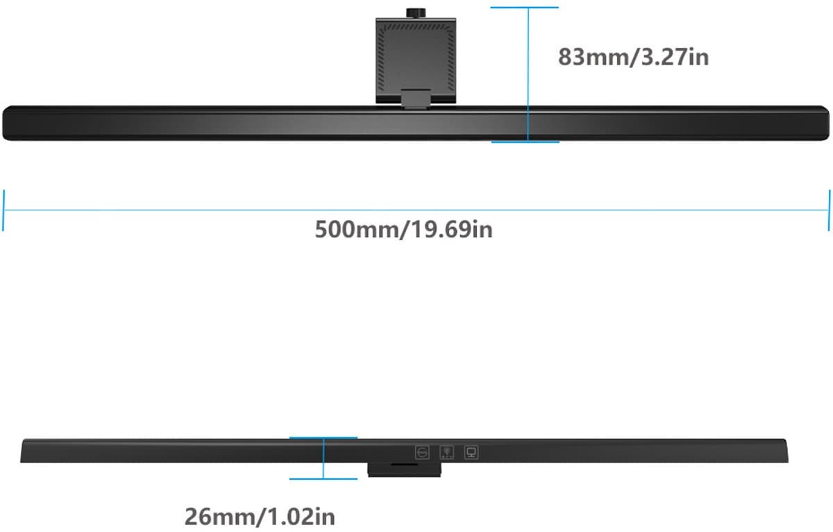 Computerlamp - Monitorlamp - LED Bureaulamp - Lichtbalk - Dimbaar - Zwart thumbnail 5