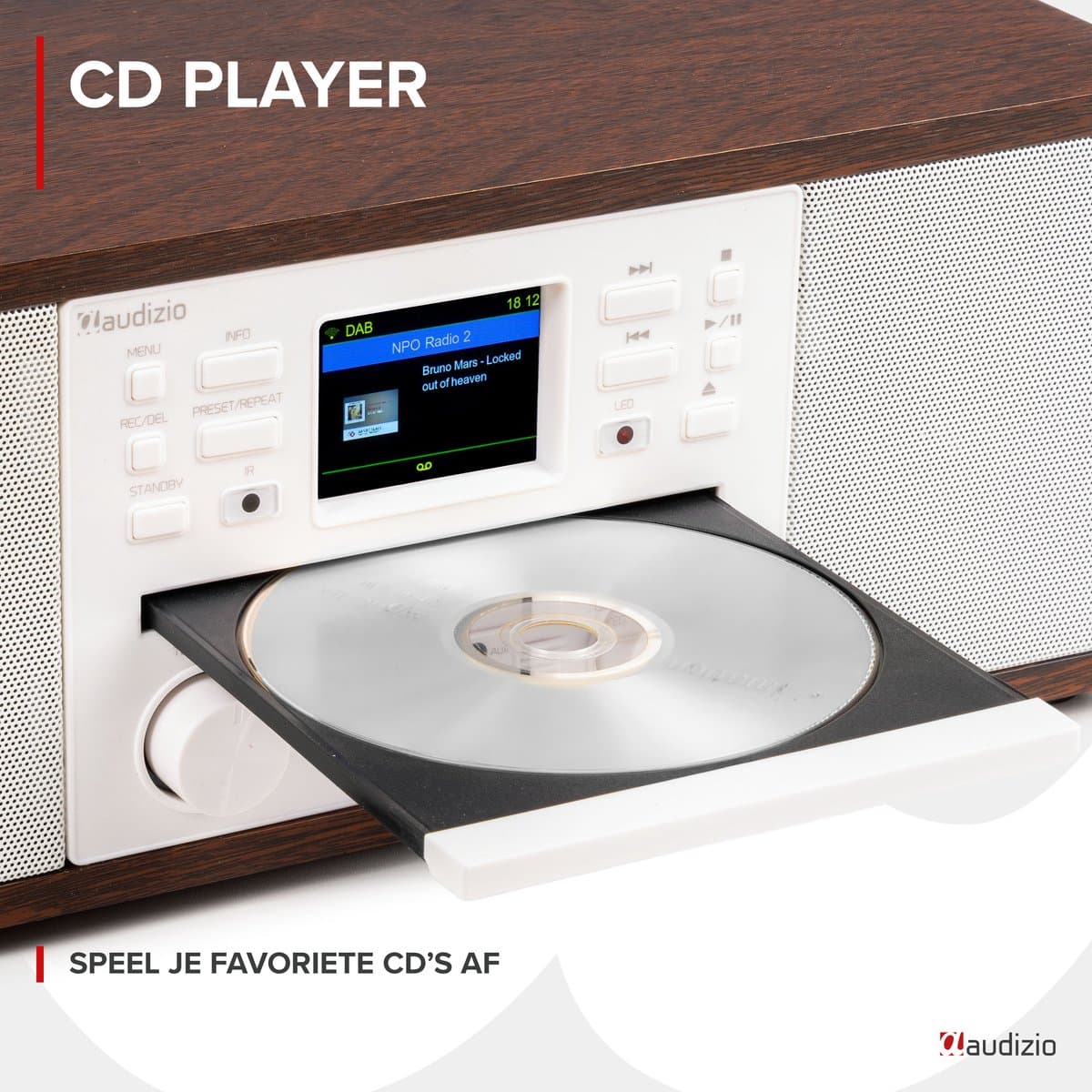Internetradio - Audizio Avola alles-in-één radio met Bluetooth - DAB+/FM - CD speler - Wit thumbnail 3