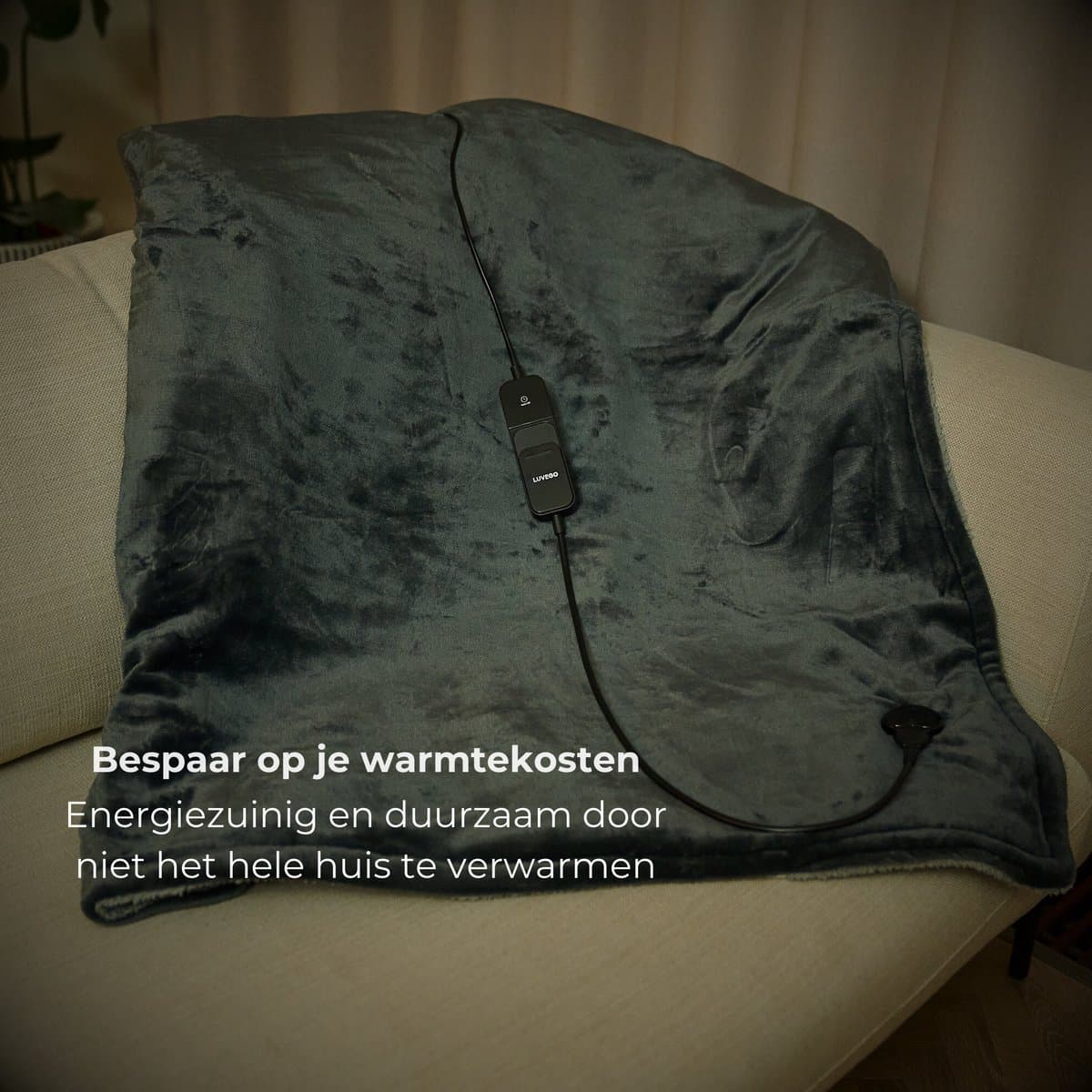 Luvego Elektrische Deken 1 Persoons Bovendeken & Warmtedeken - 160x120CM - TÜV GS - Omslagdeken & Knuffeldeken - 3 Warmtestanden - 120W - Verwarmingsdeken Fleece Plaid - Grijs thumbnail 4
