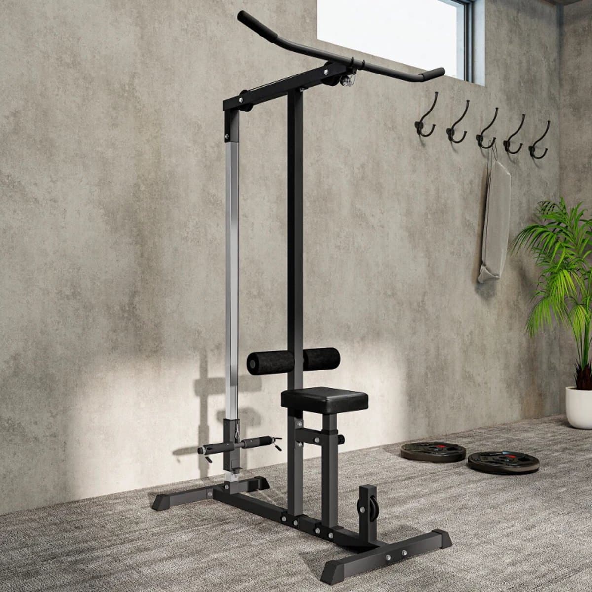 Multifunctioneel Trainingsstation - met Katrol - Power Rack - Verstelbare Zitting - Meerdere Kabelposities - Fitnessstation - Trainingsapparaat - Krachtstation - Thuisgym - Thuis Fitness & Krachttraining thumbnail 2