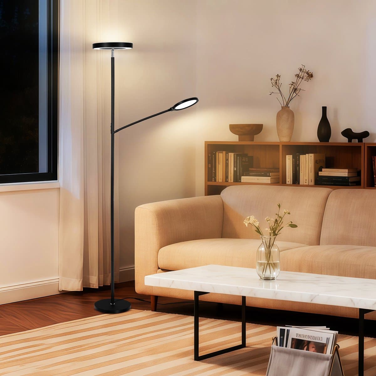 Lopoleis® LED Vloerlamp Woonkamer, slaapkamer, bureaulamp – Vloerlamp Dimbaar en Kantelbaar – Met afstandsbediening – Staande LED-lamp – Minimalistische Staande Lamp – 3000-6000K thumbnail 8