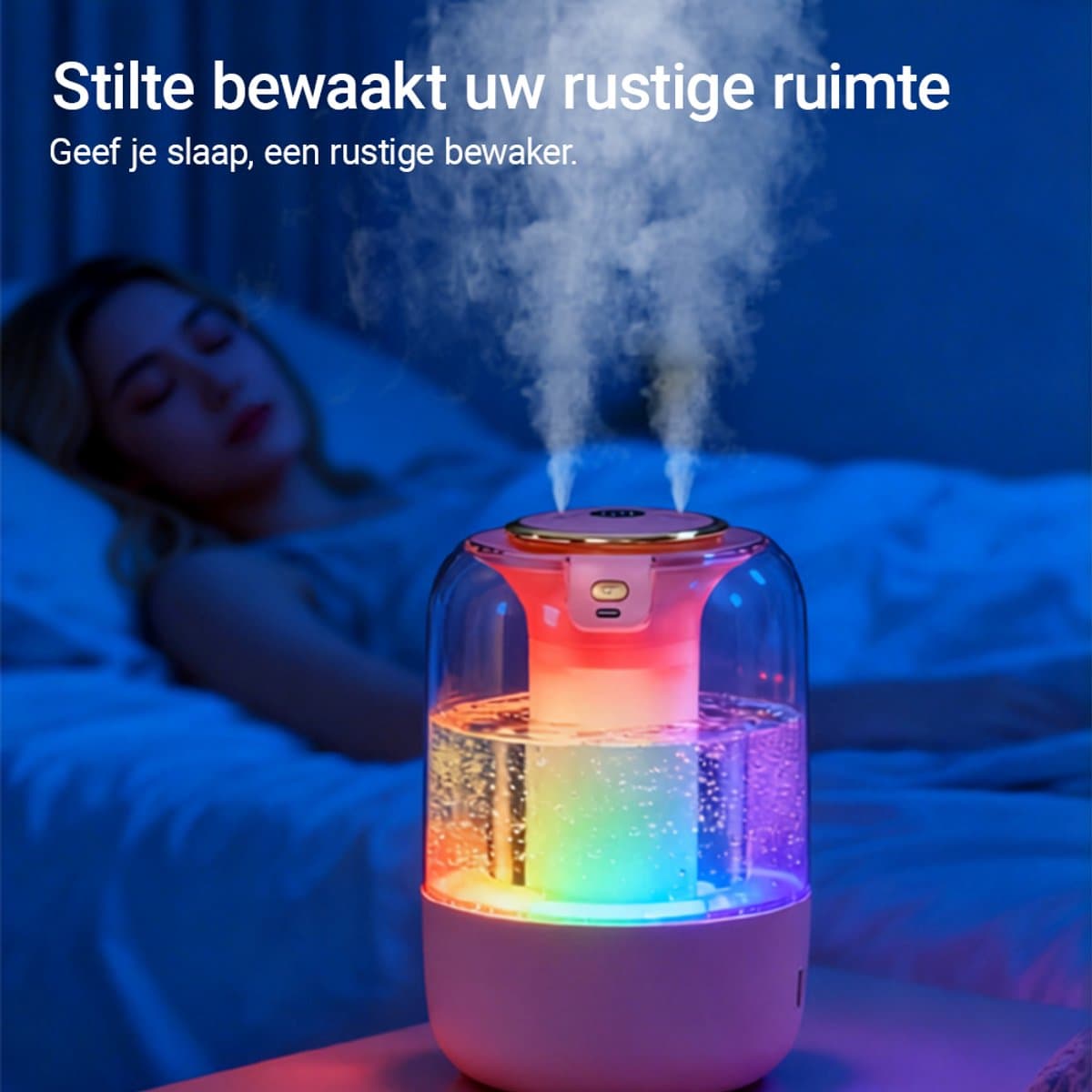 Luchtbevochtiger met aromatherapie-Air Humidifier-Stille luchtbevochtiger voor Woonkamer, Kantoor, Babykamer, Slaapkamer-Aromatherapie-LED Sfeerverlichting-2L-40m2 thumbnail 6