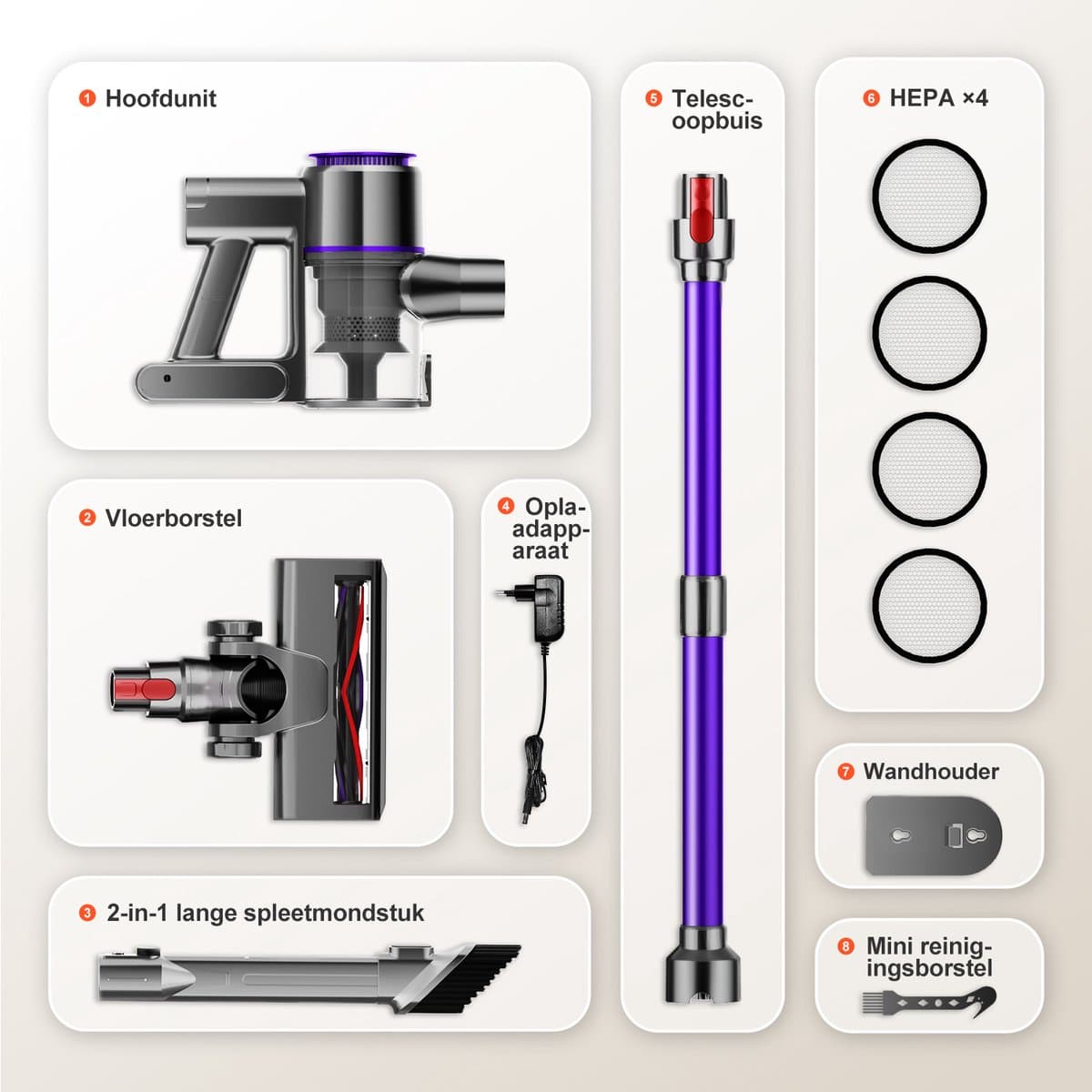 Elekiatech Steelstofzuiger 35000Pa – 50 min draadloos thumbnail 8
