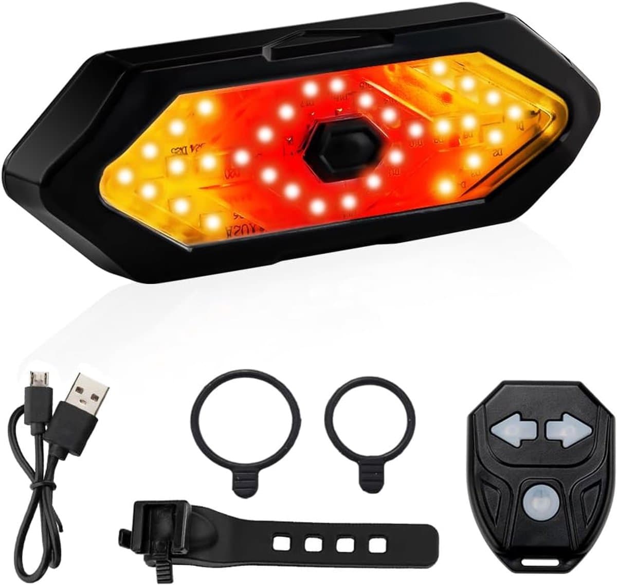 Fietsachterlicht draadloos met richtingaanwijzers - USB oplaadbaar thumbnail 4