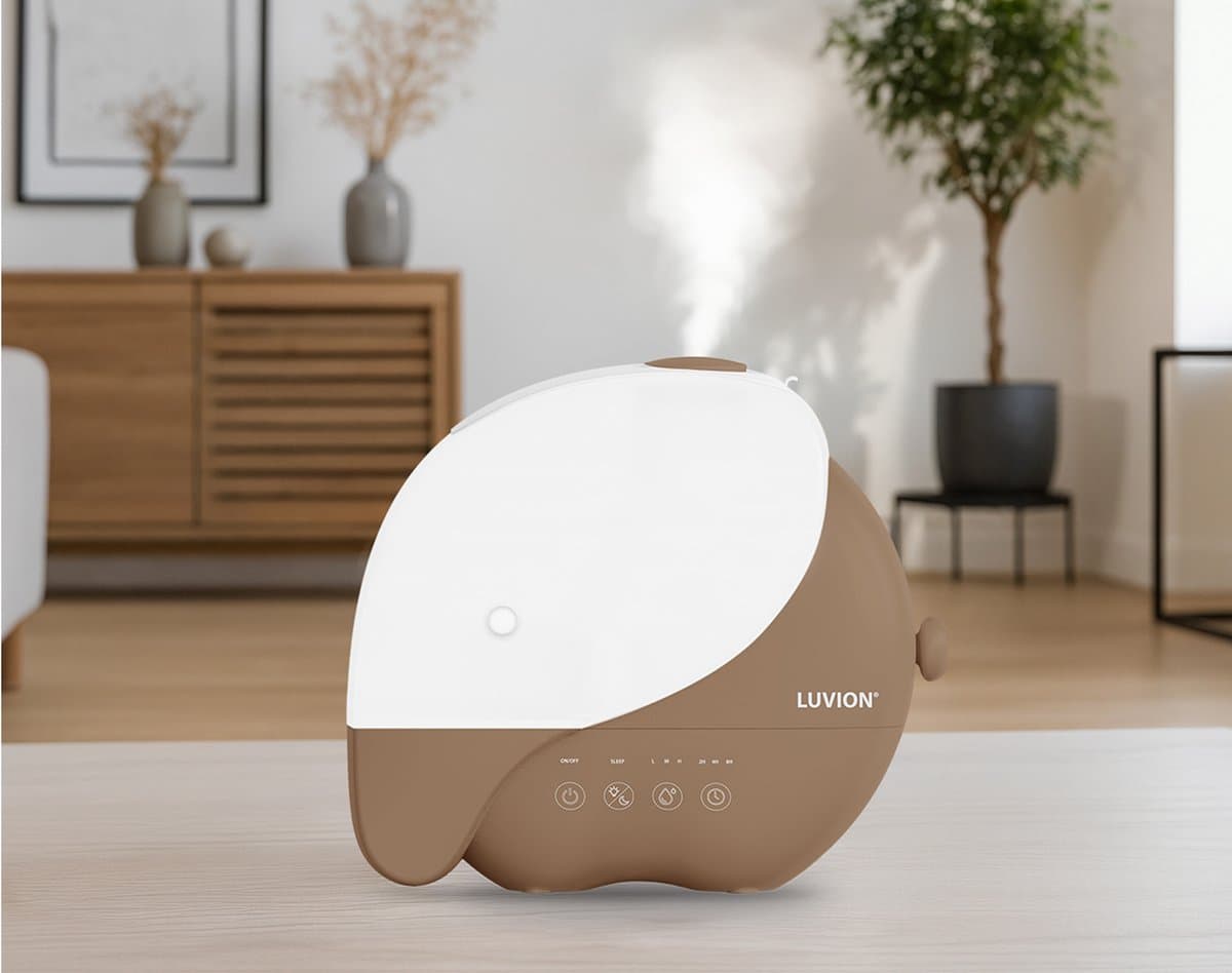 LUVION® Olifant Humidifier Mocha – Luchtbevochtiger & Nachtlampje – Ultrasone Mist – 3,8L – Ideaal voor Babykamer thumbnail 5