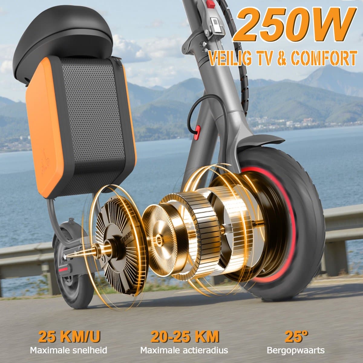 AOVOPRO LP60XB Elektrische Step met Zadel – 250W Motor – 25 km/u – App-bediening thumbnail 6