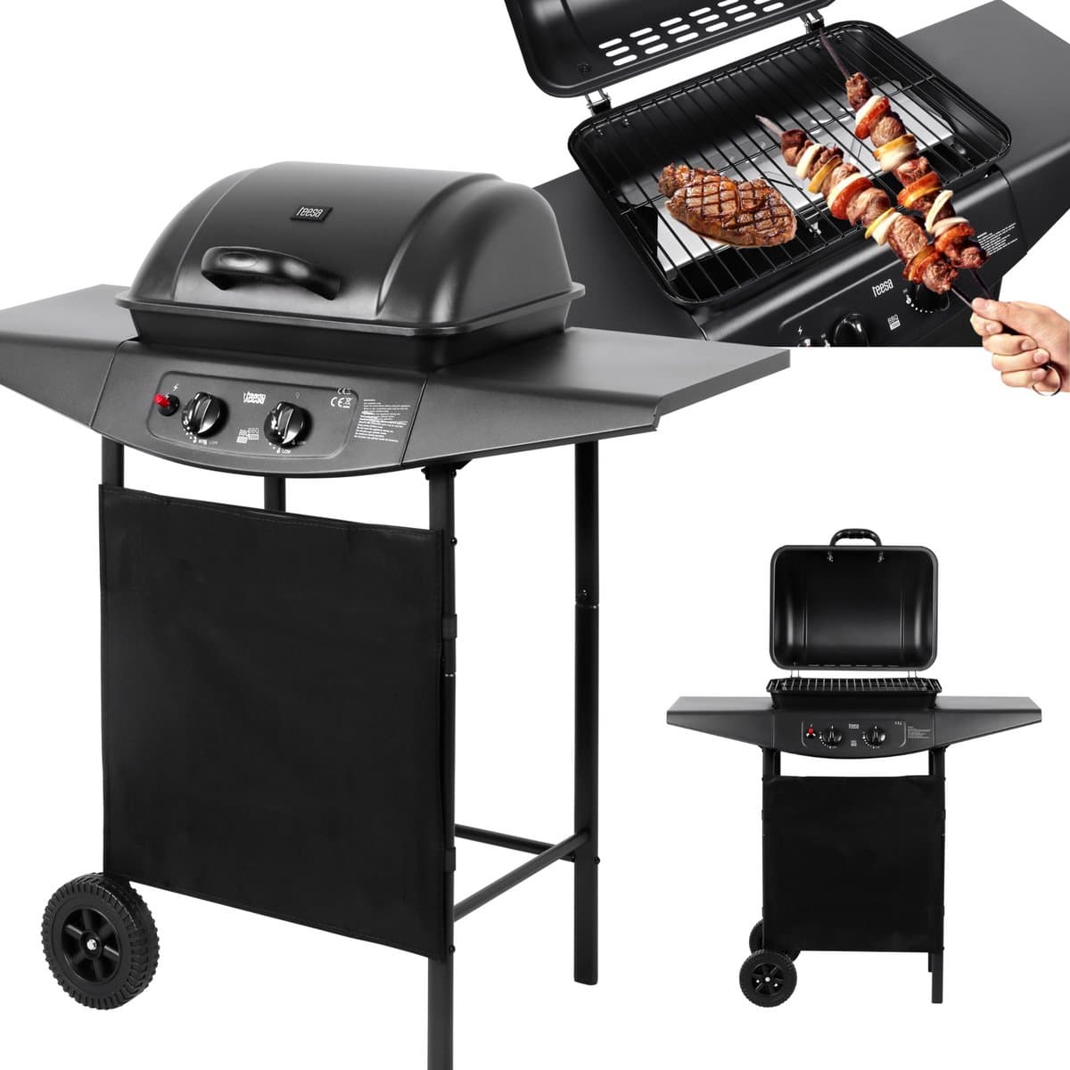 Teesa TSA0080 - Gasbarbecue BBQ 2000 met twee branders en onderstel thumbnail 8