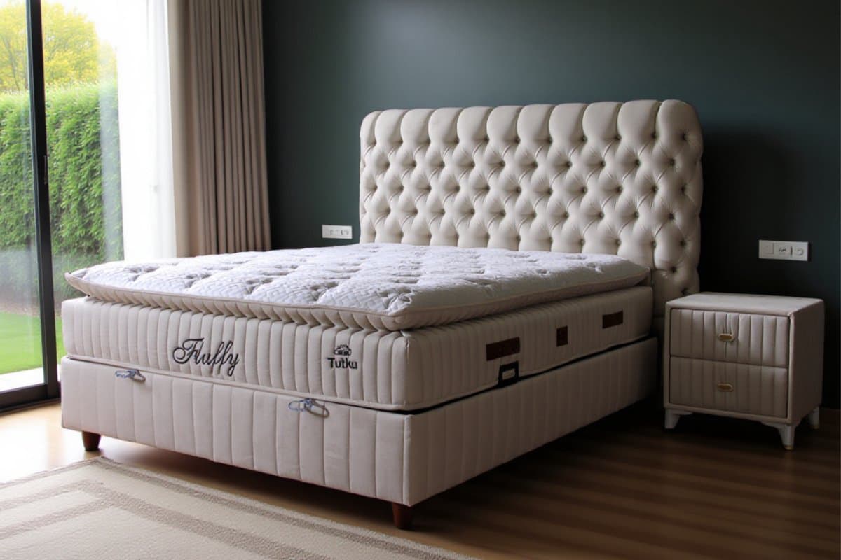 BSS Bedding Fluffy - Boxspring - Boxspring met Opbergruimte - 160x200 - Beige