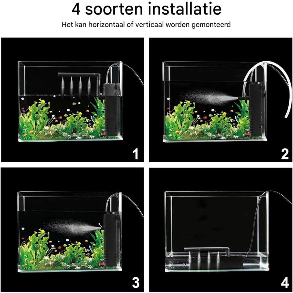carmdering - Aquariumfilter - Filterpomp - 300 L/H - Dompelbaar - Filter - Intern Aquariumfilter - Filter Met Pomp- 60L – Aquarium filter pomp – Zuurstofpomp thumbnail 8