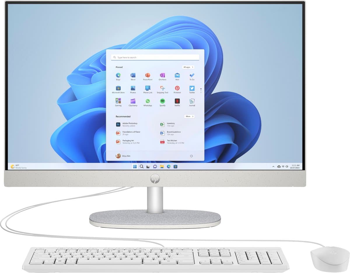 HP All-in-One 24-cr0003ny - 23.8″ FHD IPS - Intel Core i5-1335U - 8GB Geheugen - 512GB M.2 SSD - HP Muis & Toetsenbord - Windows 11 Pro - afbeelding 1