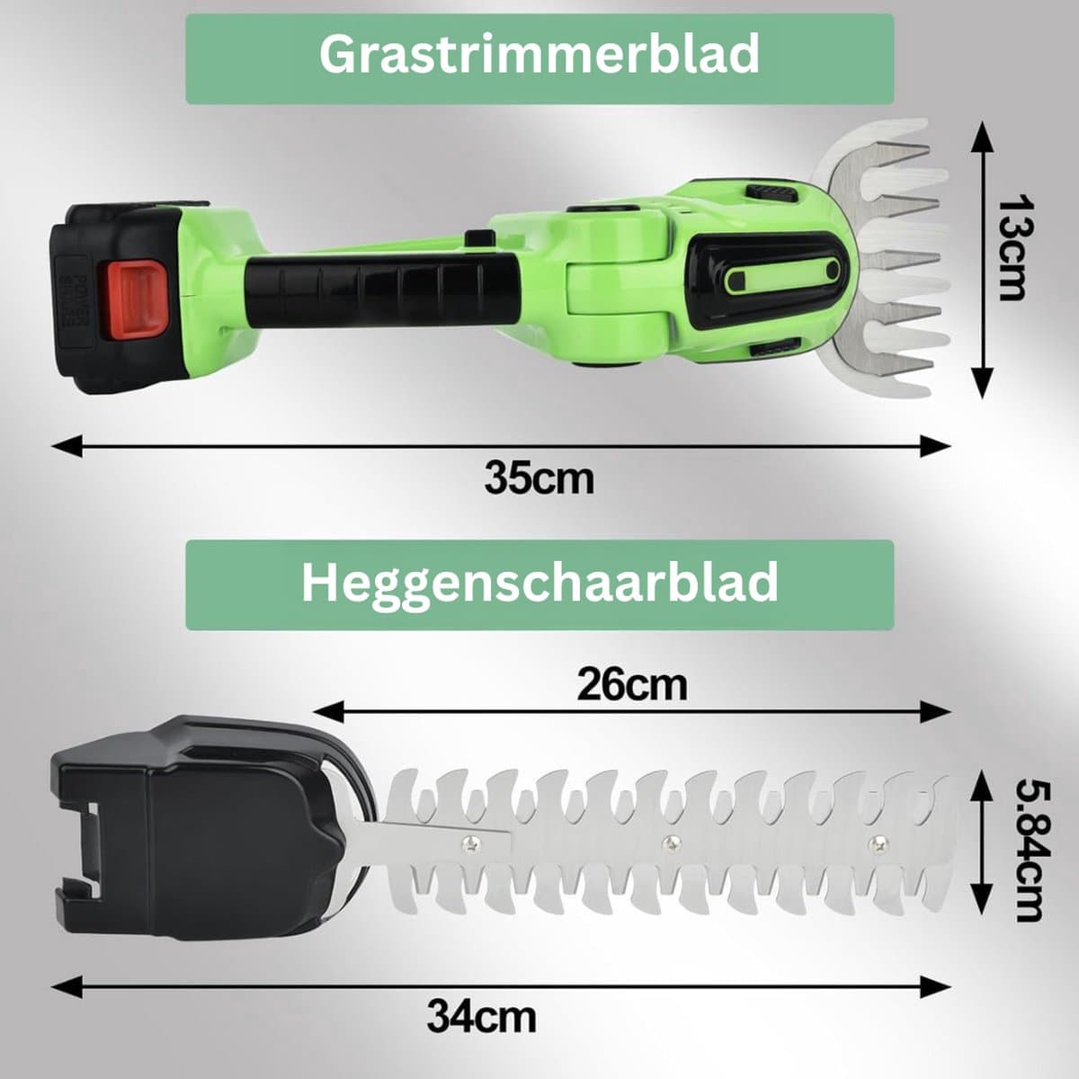 NBAP® Buxusschaar met Accu - Heggenschaar - Mini Kettingzaag - Groen thumbnail 5