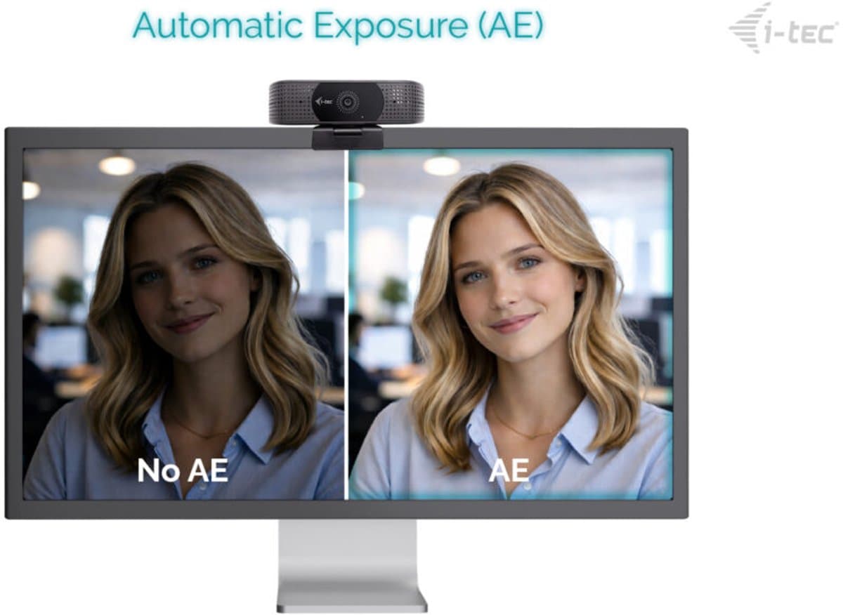 i-tec - Solomon 500 - Webcam - 4K - 2 microfoons - PDAF - Laptop & PC - Plug & Play thumbnail 2
