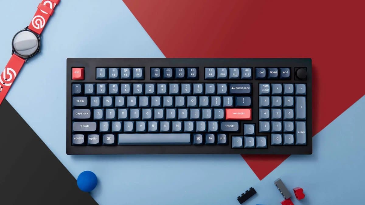 Keychron V5 Max toetsenbord Universeel RF-draadloos + Bluetooth Zwart, Grijs thumbnail 5