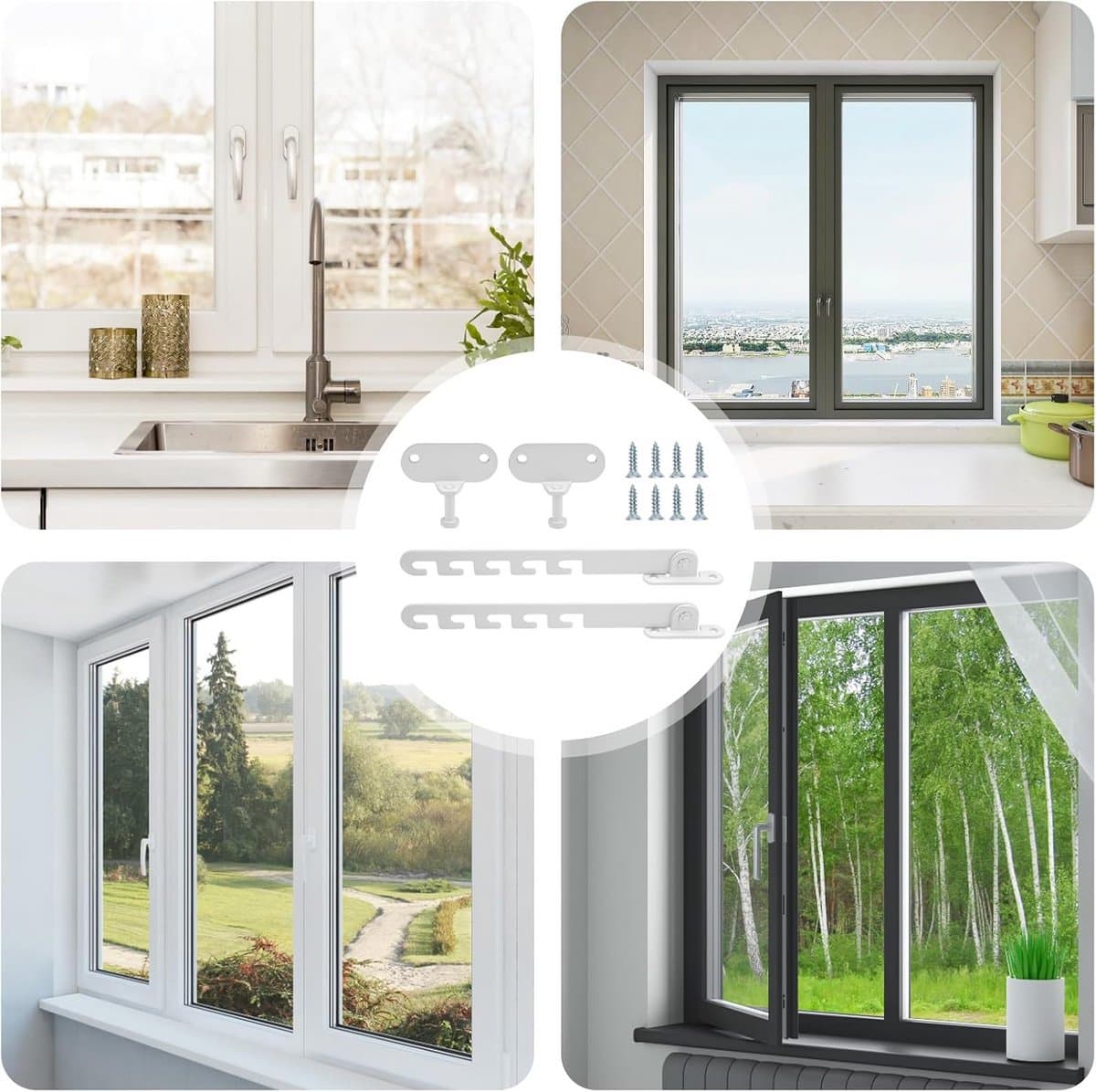 Dailygoods- Raamklem Hoog Draagvermogen - Raamstopper - Raamkantelregelaar - Raamvastzetter - Duurzaam Koolstofstaal - Wit met Roestvrije Coating thumbnail 4