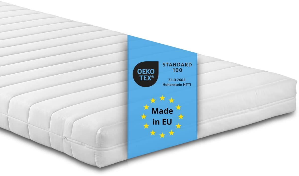 Bodyprotect Comfort Line - matras 140x200 cm koudschuim - hardheid H2 - hoogte 10 cm - als ergonomische schuimmatras en koudschuimmatras - Made in EU - 140 x 200 x 10 cm - wit