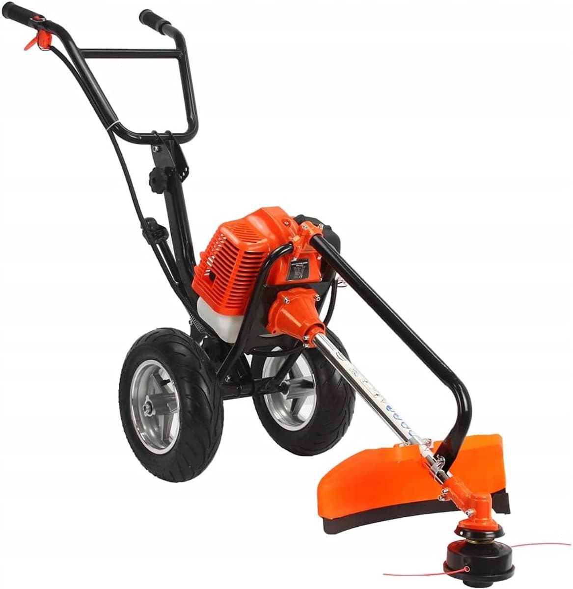 Benzine Grasmaaier - Motormaaier Grastrimmer - Gazon Onderhoud - Krachtige Verbrandingsmotor - 50 x 50 x 28 cm - Zwart thumbnail 2