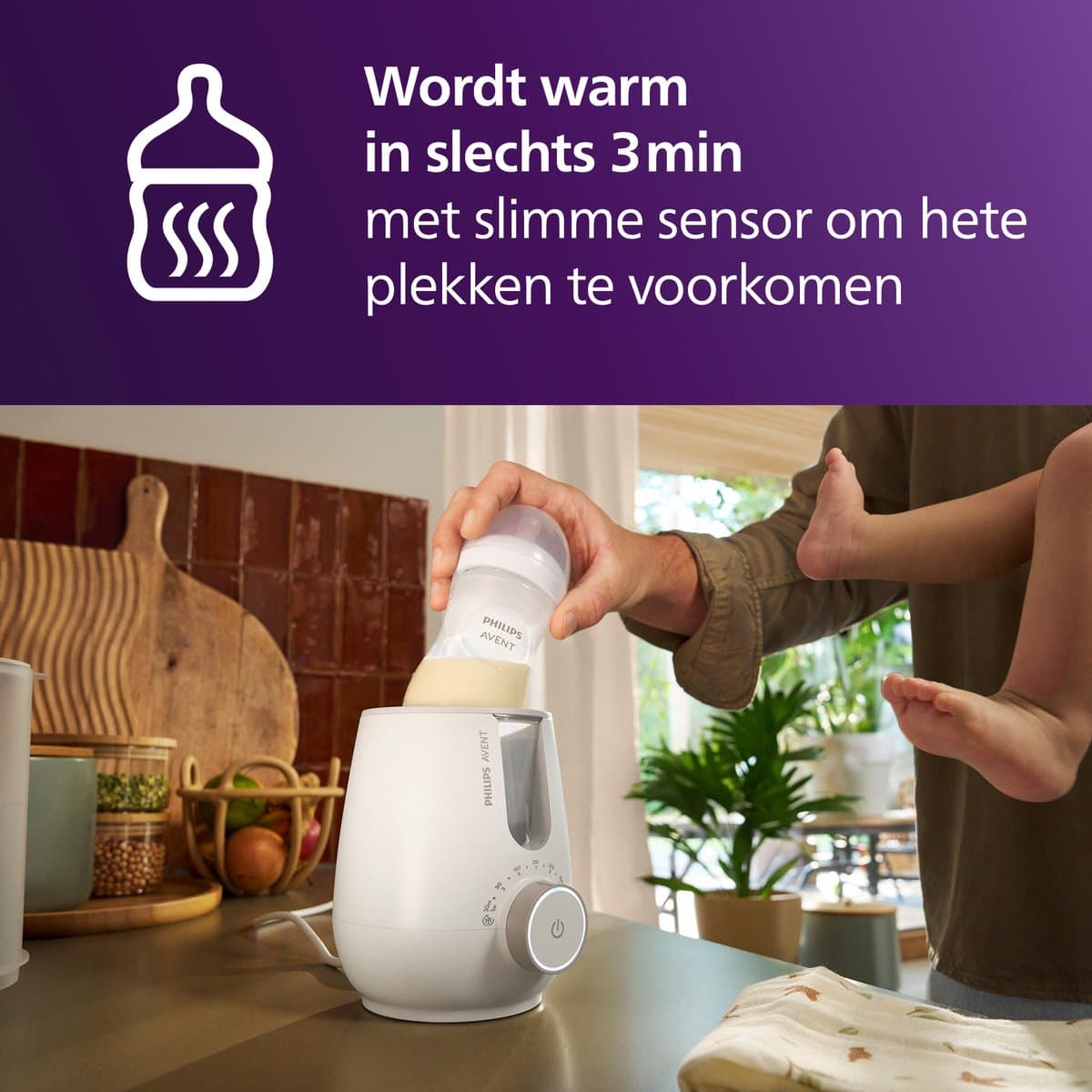 Philips Avent 2-in-1 Flessenwarmer & Sterilisator – Snelle en veilige opwarming – 260 ml - SCF359/00 thumbnail 2