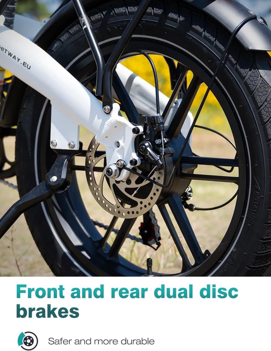 Hitway Elektrische Fiets BK10S1 - 20*4.0 Inch Fat Tire City Commuter EBike met Afneembare 48V 13Ah Lithium Batterij - Opvouwbaar Mountain E-Bike met 250W Motor - APP - 7 Versnellingen - IP54 Waterdicht thumbnail 4
