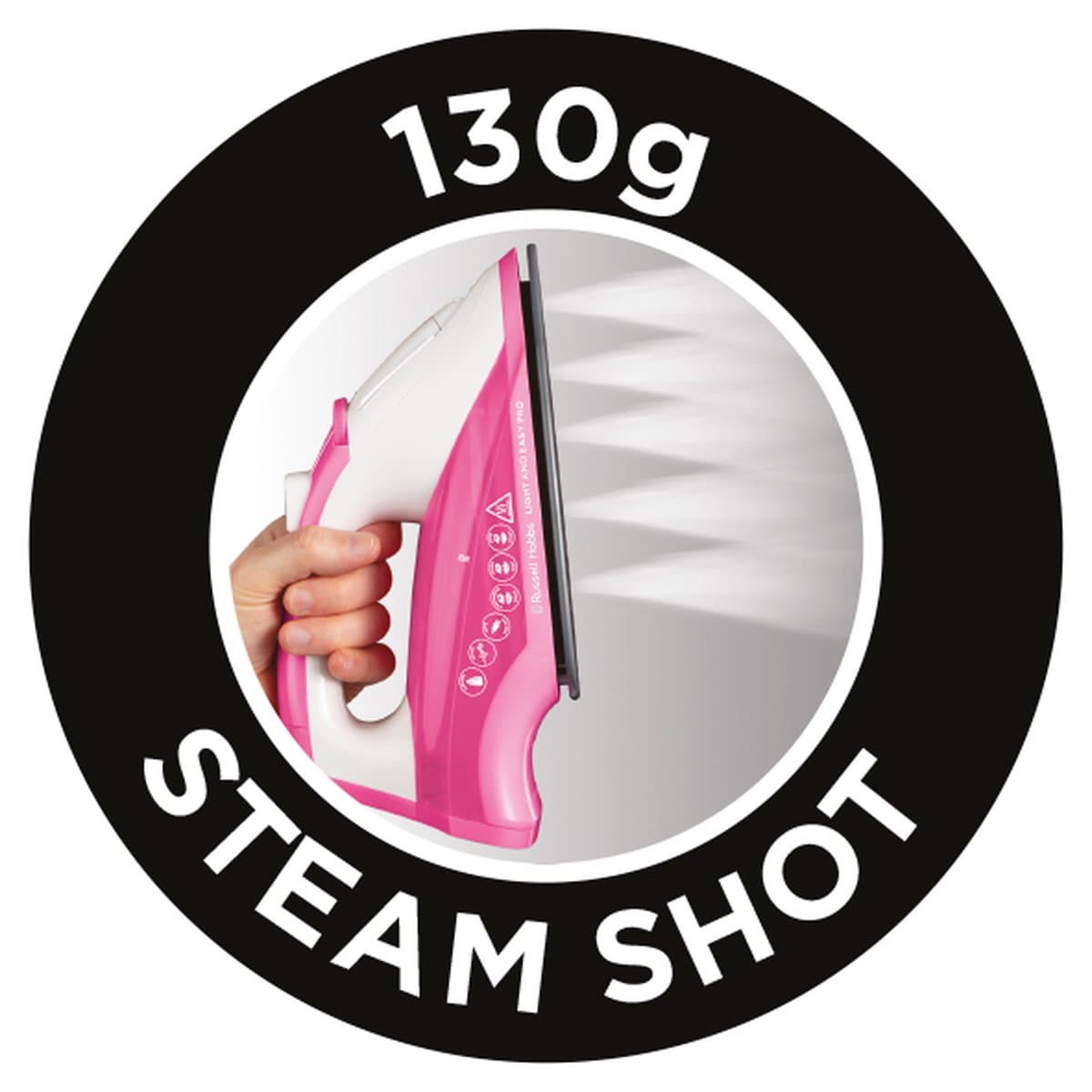 Russell Hobbs Light & Easy Pro Strijkijzer / Stoomstrijkijzer 26461-56 - Roze thumbnail 6