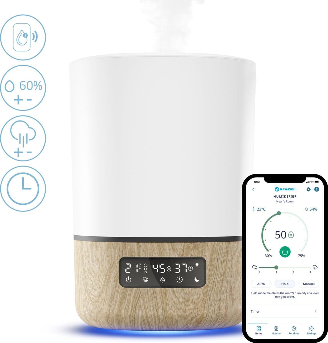Maxi-Cosi Connected Home - Breathe Luchtbevochtiger - Luchtbevochtiger met app - Altijd dichtbij thumbnail 3