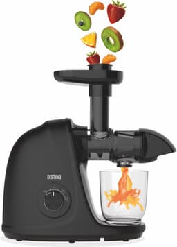 Productfoto van DistinQ slowjuicer met pulpcontainer, 2 standen, zwart