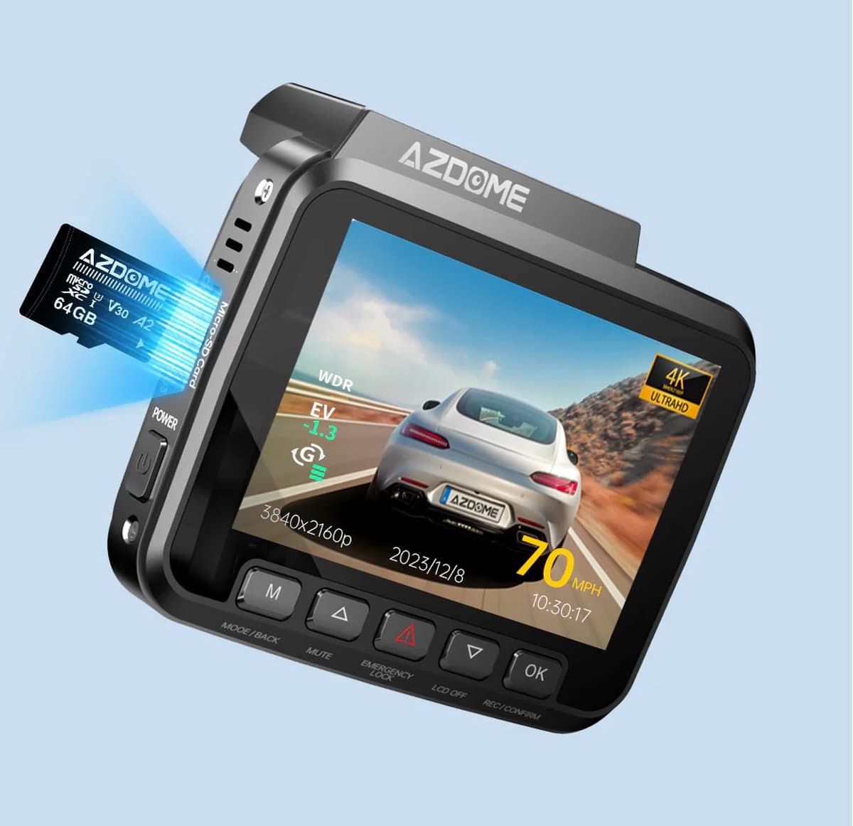 AZDome GS63H Pro 2CH dashcam voor auto - Voor en achter camera - Night vision - Loop recording - 4K resolutie - Wifi - Gps - Parkeermodus - 2.4 inch display - dashcam voor auto thumbnail 7