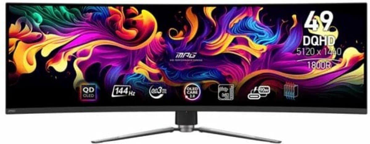 MSI MPG 491CQP QD-OLED - Curved Ultrawide Gaming Monitor - 144 Hz - USB-C PD 90W thumbnail 4